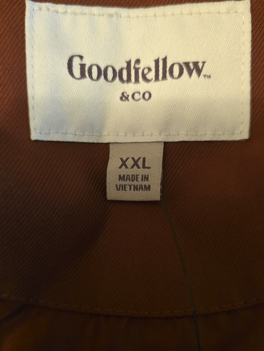 New Goodfellow Men's XXL Rust Brown Lightweight Utility Zip Jacket - Picture 6 of 9